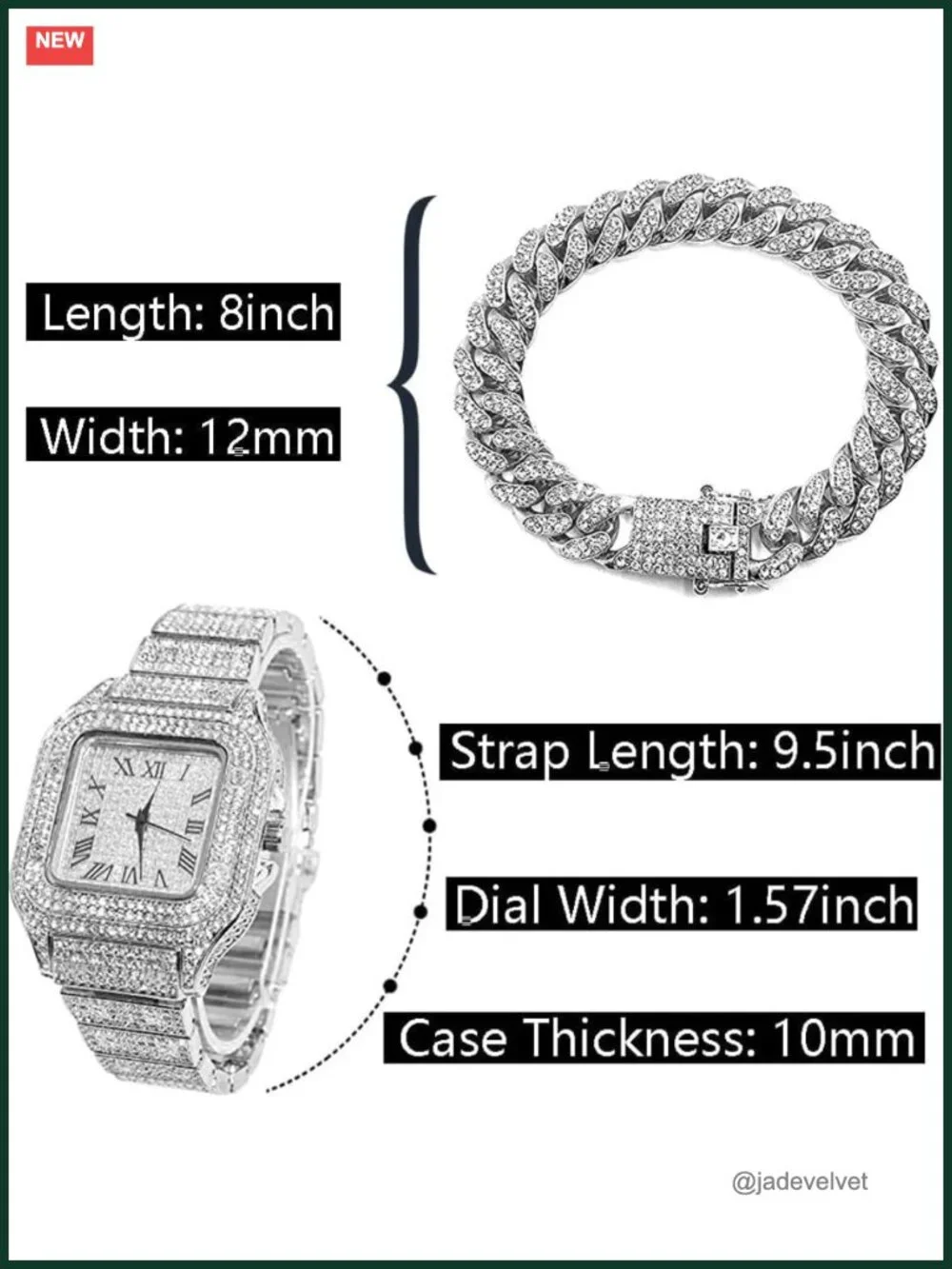 Iced Out Watch CZ Gold Plated Quartz Bracelet Watch 40mm Roman Numerals